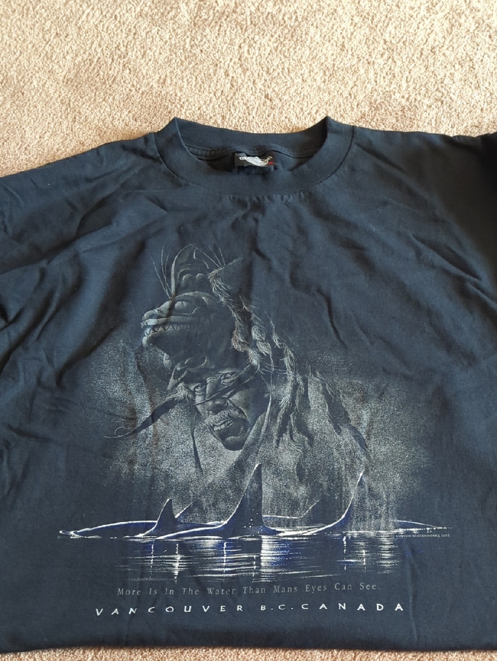 Vancouver BC Canada Graphic Tee - Dark Navy/Black. with Gray Print.XL.Never Worn